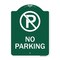 Signmission Designer Series No Parking Large, Green & White Heavy-Gauge Aluminum Sign, 24" x 18", GW-1824-9950 A-DES-GW-1824-9950 - alternate 1